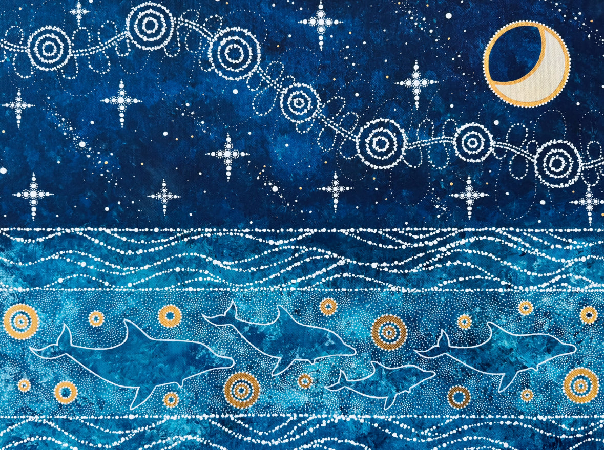 Seven Sisters and Dolphins- Digital Reproduction Print