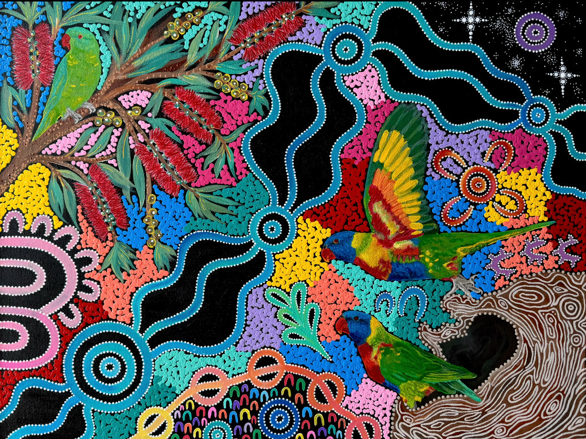 Rainbow and Scaly Breasted Lorikeets- Digital Reproduction Print