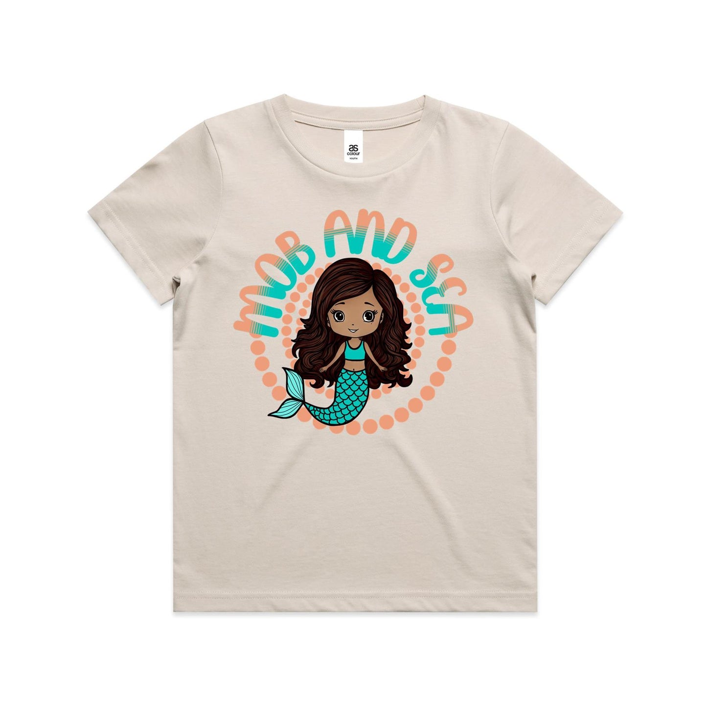 Orange Mob & Mermaids Size 2-6 Staple Tee