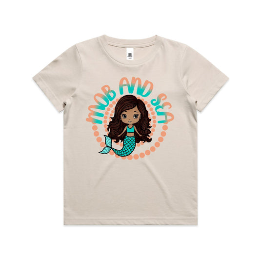 Orange Mob & Mermaids Size 2-6 Staple Tee