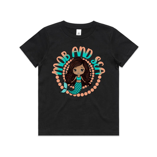 Orange Mob & Mermaids Size 2-6 Staple Tee