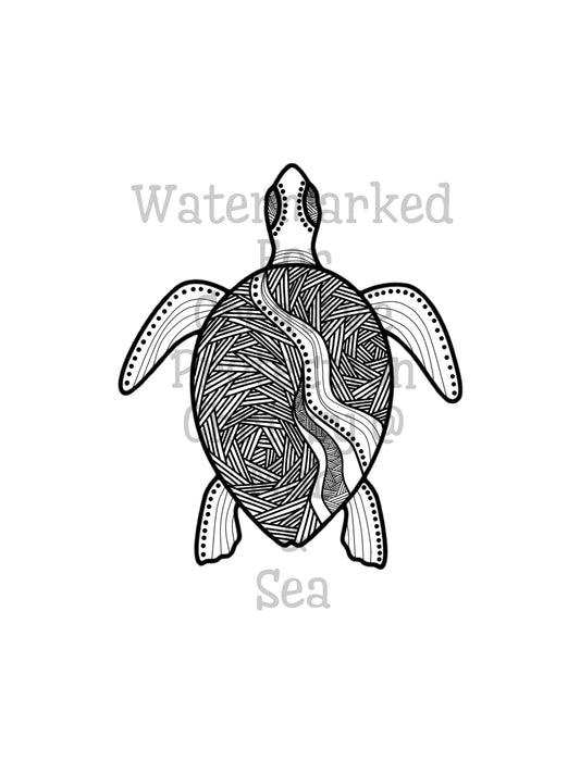 Saltwater Turtle Tattoo Flash – Mob & Sea
