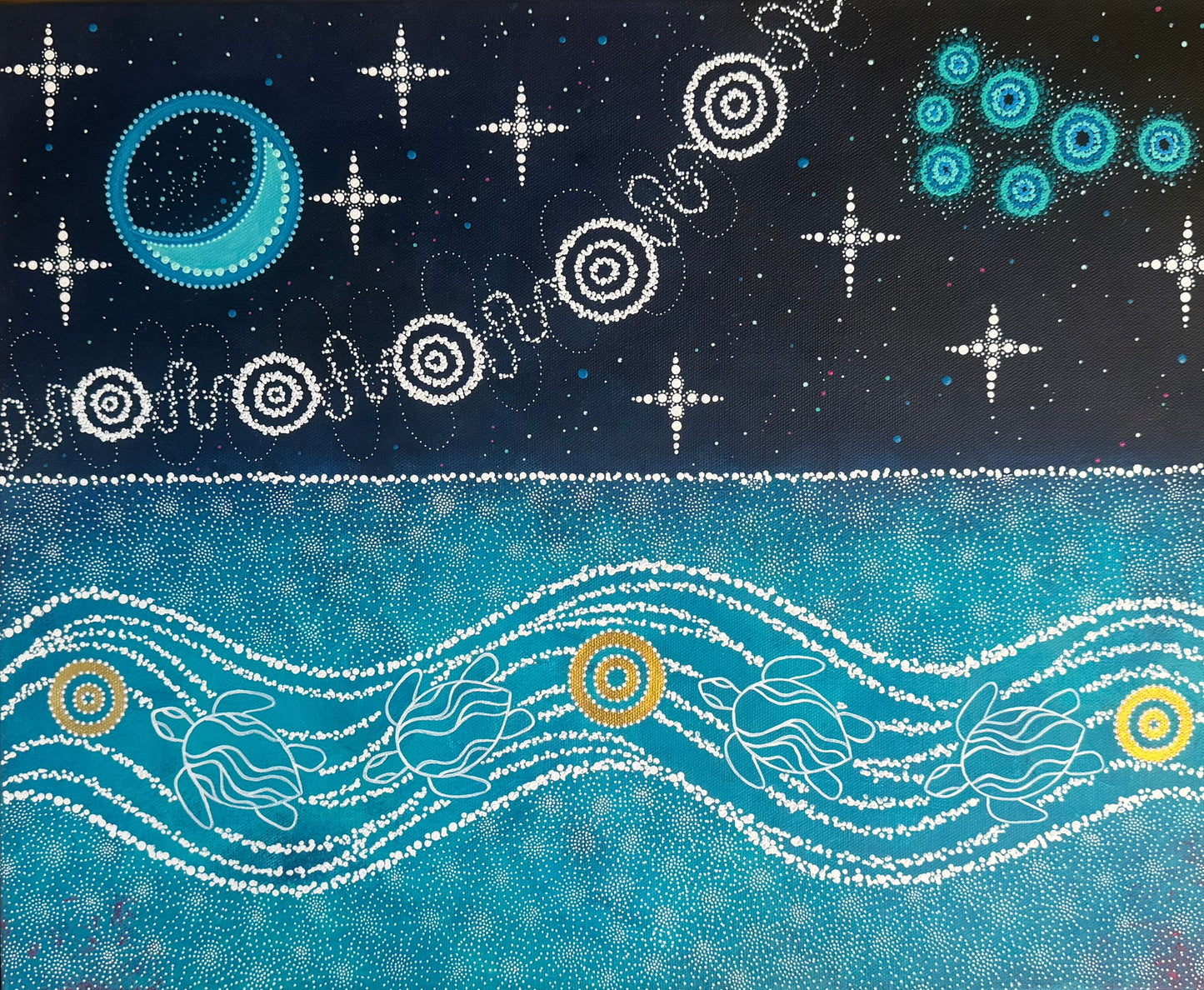 Seven Sisters and Sea Turtles- Digital Reproduction Print