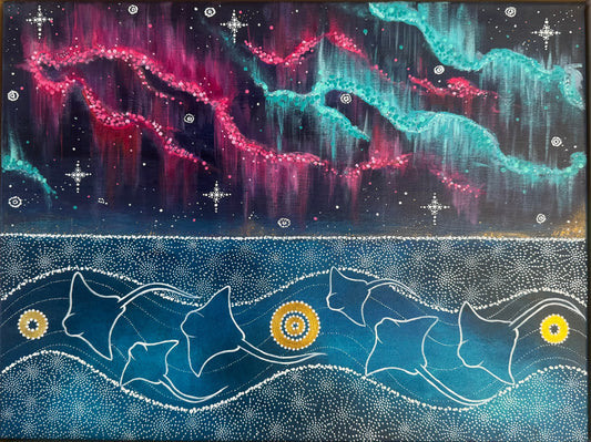 Southern Lights and Cownose Rays- Digital Reproduction Print