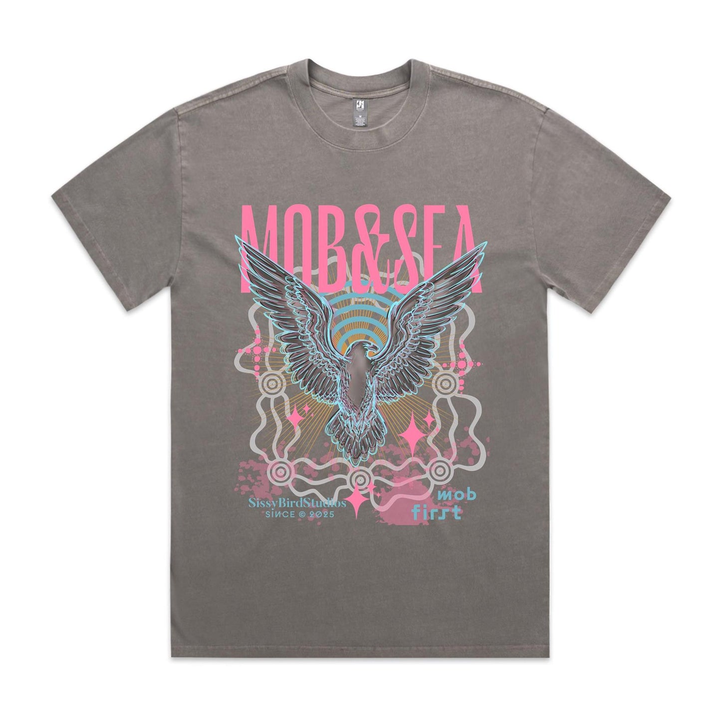 Pink Graphic Unisex Heavy Faded Tee