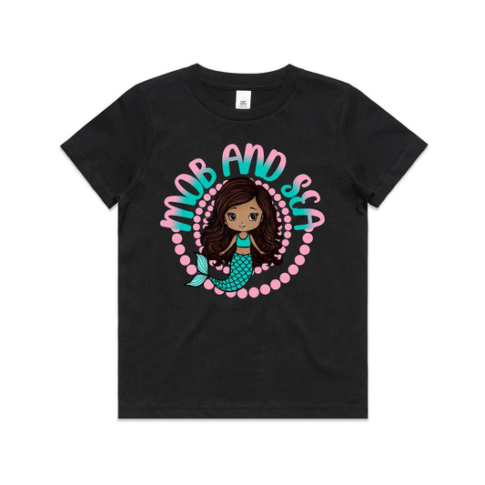 Pink Mob & Mermaids Size 2-6 Staple Tee