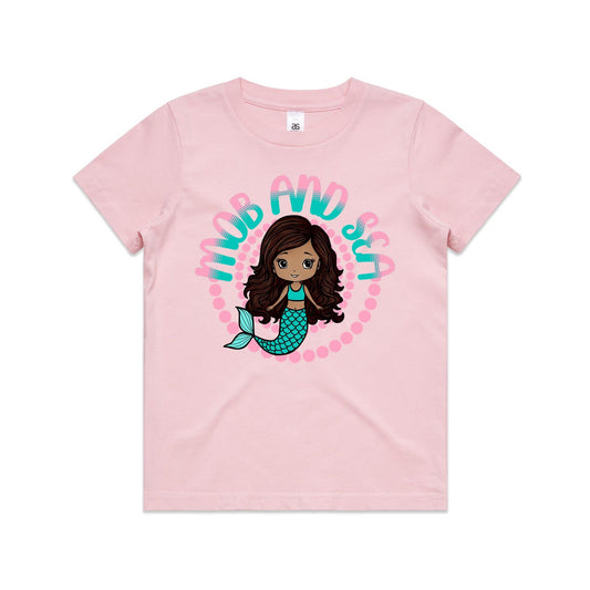 Pink Mob & Mermaids Size 2-6 Staple Tee